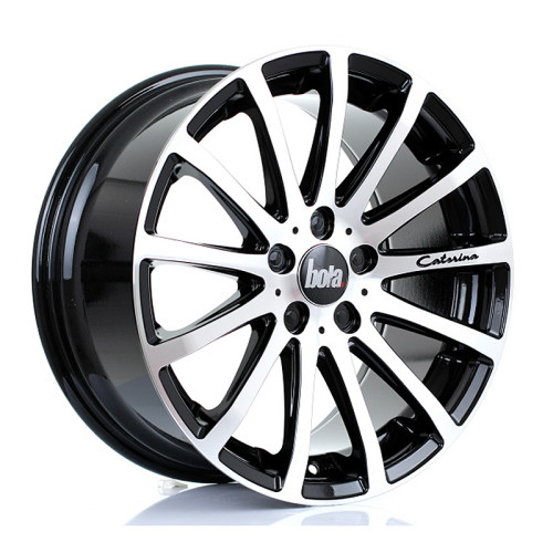 Bola Wheels XTR 18x8.5 5x108 ET40-55 Gloss Black Polished Face