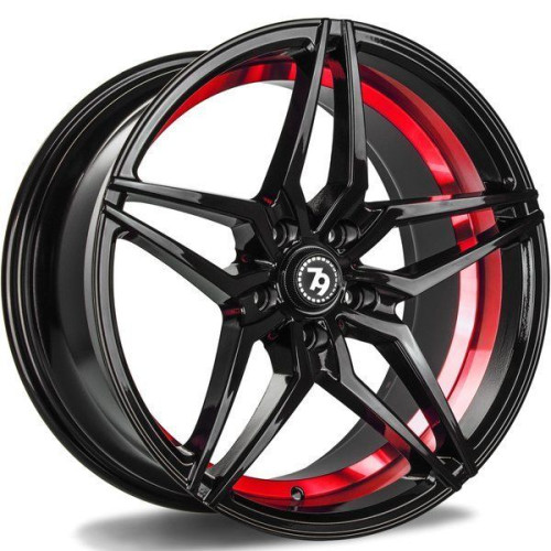 Seventy9 / 79Wheels SV-A 18x9 5x112 ET40 Black Glossy Red Inner Lip