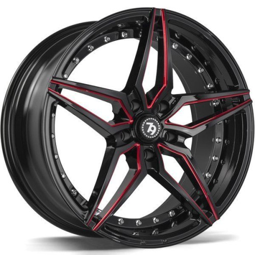 Seventy9 / 79Wheels SV-AR 19x8,5 5x120 ET30 Black Glossy Inside Red Milled Red