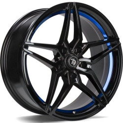 Seventy9 / 79Wheels SV-A 18x8 5x112 ET35 Black Glossy Blue Inner Lip