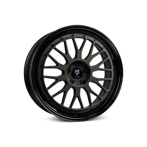 mbDESIGN LV1 17x7 4x100 ET45 Black Dull Matt Gloss Black