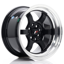 JR Wheels JR12 15x8,5 ET13 4x100/114 Gloss Black w/Machined Lip