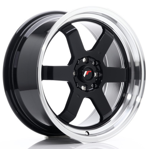 JR Wheels JR12 17x8 ET33 5x100/114 Gloss Black w/Machined Lip