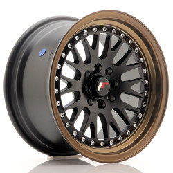 JR Wheels JR10 15x8 ET20 4x100/108 Matt Black w/Anodized Bronze Lip