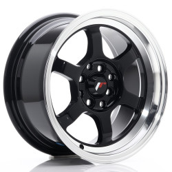 JR Wheels JR12 15x7,5 ET26 4x100/108 Gloss Black w/Machined Lip