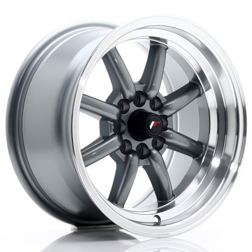 JR Wheels JR19 15x8 ET0 4x100/114 Gun Metal w/Machined Lip