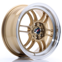 JR Wheels JR7 15x7 ET38 4x100/114 Gold w/Machined Lip