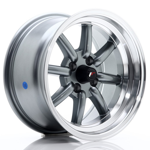 JR Wheels JR19 15x8 ET0 4x100 Gun Metal w/Machined Lip