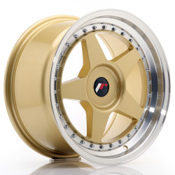 JR Wheels JR6 17x9 ET20-35 BLANK Gold w/Machined Lip