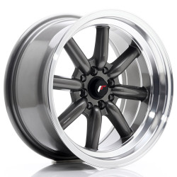 JR Wheels JR19 16x8 ET0 4x100/114 Gun Metal w/Machined Lip