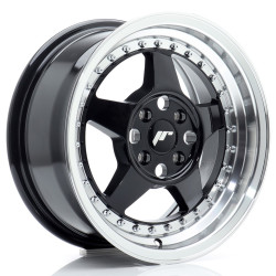 Felga Aluminiowa JR Wheels JR6 15x7 ET35 4x100 Gloss Black w/Machined Lip