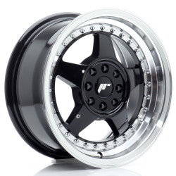 Felga Aluminiowa JR Wheels JR6 15x7 ET25 4x100/108 Gloss Black w/Machined Lip