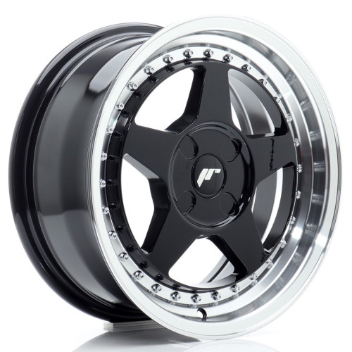 Felga Aluminiowa JR Wheels JR6 16x7 ET20-35 4H BLANK Gloss Black w/Machined Lip