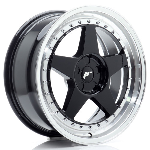 Felga Aluminiowa JR Wheels JR6 18x8 ET20-35 5H BLANK Gloss Black w/Machined Lip