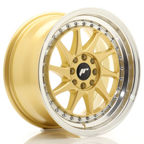 Felga Aluminiowa JR Wheels JR26 16x8 ET25 4x100/108 Gold w/Machined Lip